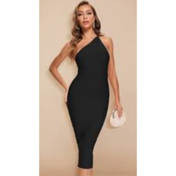 Belle Ame Dresses & Skirts - BELLE AME • Black One Shoulder Bandage Bodycon Dress NEW Sz M